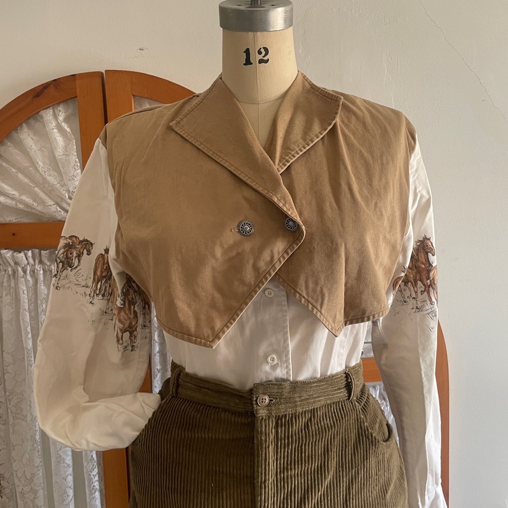 Vintage 90s Roper western horse blouse 🐎